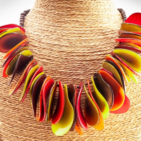 Colliers en tagua, ivoire végétal - Collier Commedia - kokobelli