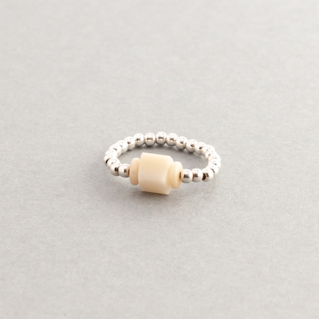 Bagues en tagua, ivoire végétal - Bague Cubik Tagua - kokobelli