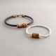 Bracelet Infinity en argent, ivoire végétal et pomme de pin fabriqué en France dans le Sud Ouest