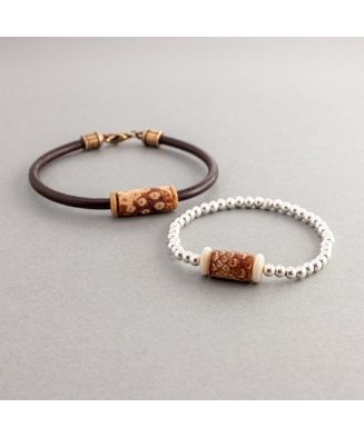Bracelet Infinito duo en ivoire végétal et pomme de pin - artisanat de Lège Cap Ferret