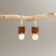 Boucles d'oreilles Mitama en ivoire végétal et pomme de pin - artisanat de Lège Cap Ferret