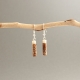 Boucles d'oreille Papyrus en ivoire végétal et pomme de pin fabriquées en France dans le Sud Ouest