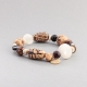 Bracelet Paxa blanc composé de perles de tagua et graines de palmiers. Fabriqué sur le Bassin d'Arcachon. 