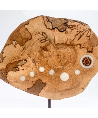 Sculpture Bois et ivoire végétal, Artisanat d'art, pièce unique fabriquée à Lège-Cap-Ferret par Kokobelli