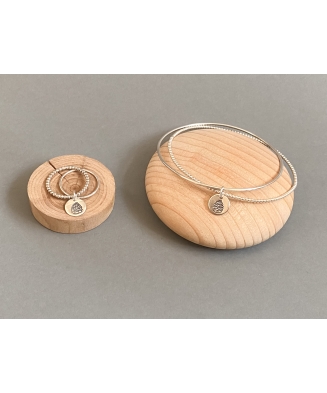 Bracelet Pikto en argent et poinçon pomme de pin - artisanat d'art à Lège Cap Ferret