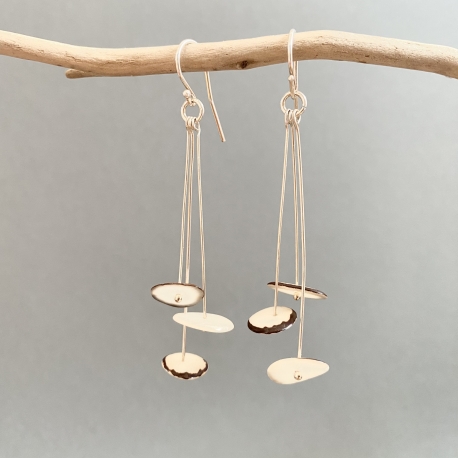 Nouvelles créations en tagua, ivoire végétal - Boucles d'oreille Cirkus - kokobelli