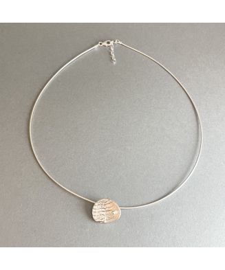 Collier Ostrea en argent massif recyclé fondu à l'os de seiche