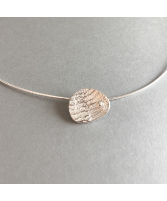 Collier Ostrea en argent massif recyclé fondu à l'os de seiche