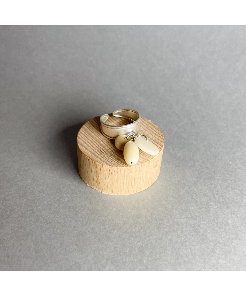 Bague en ivoire végétal et argent 925