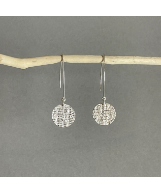 Boucles Sequins Seppia en argent massif recyclé fondu à l'os de seiche