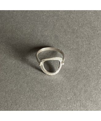 Bague ELLIPSE collection SEPPIA, en argent recyclé et fondu à l'os de seiche