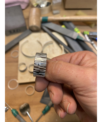 Stage fabrication bague tournante anti-stress  de méditation en argent massif Lège-Cap-Ferret Kokobelli