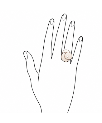 Bijoux créateur Femme - Bague Lunaria- Argent - Ivoire végétal - Pomme de pin - KOKOBELLI - Artisanat d'art