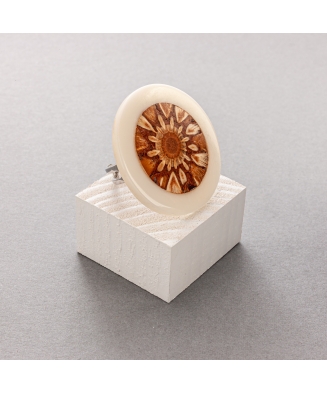 Bague ivoire végétal et pomme de pin Girasol - Artisanat de Lège Cap Ferret