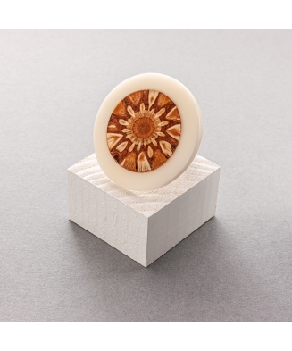 Bague ivoire végétal et pomme de pin Girasol - Artisanat de Lège Cap Ferret