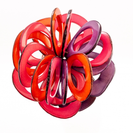 Roses & Fleurs en tagua, ivoire végétal - Broche Rose Dentelle - kokobelli