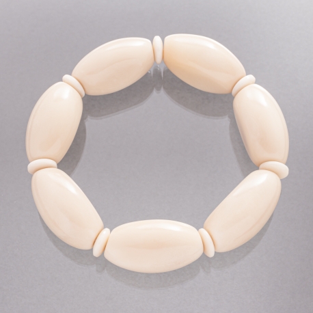 Bracelets en tagua, ivoire végétal - Bracelet Lisa blanc - kokobelli