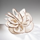 Broche Rose Dentelle blanche en ivoire végétal fabriquée en France sur le Bassin d'Arcachon.