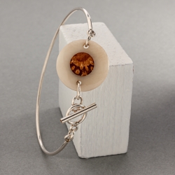  Bracelet Nuvolo en ivoire végétal et pomme de pin fabriqué en France sur le Bassin d'Arcachon en tagua, ivoire végétal par Kokobelli