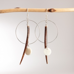 Boucles d'oreille Korea en tagua, ivoire végétal par Kokobelli