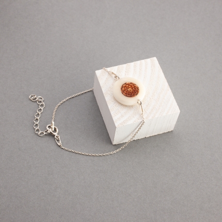 Pomme de pin en tagua, ivoire végétal - Bracelet Silvia en ivoire végétal et pomme de pin fabriqué en France en Gironde  - kokobelli