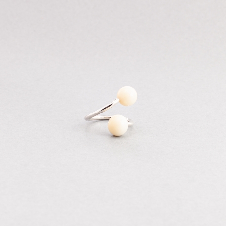 Accueil en tagua, ivoire végétal - Bague Alfa Argent et ivoire végétal fabriquée sur le Bassin d'Arcachon.  - kokobelli