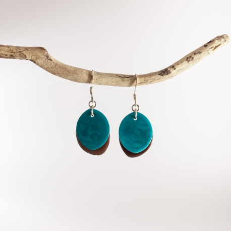 Boucles d'oreille en tagua, ivoire végétal - Boucles d'oreilles Flora - kokobelli