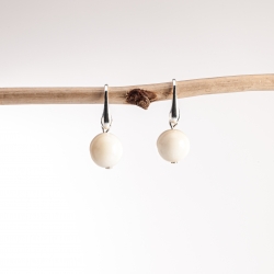 Boucles d'oreilles Perla blanches (rondes)