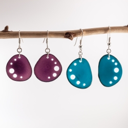  Boucles d'oreilles Mini Kalax en tagua, ivoire végétal par Kokobelli