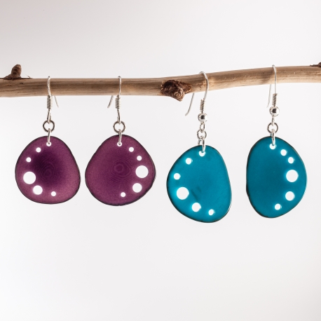 Boucles d'oreille en tagua, ivoire végétal - Boucles d'oreilles Mini Kalax - kokobelli