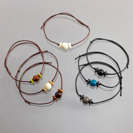 Bracelets en tagua, ivoire végétal - Bracelet Idea (bille) - kokobelli