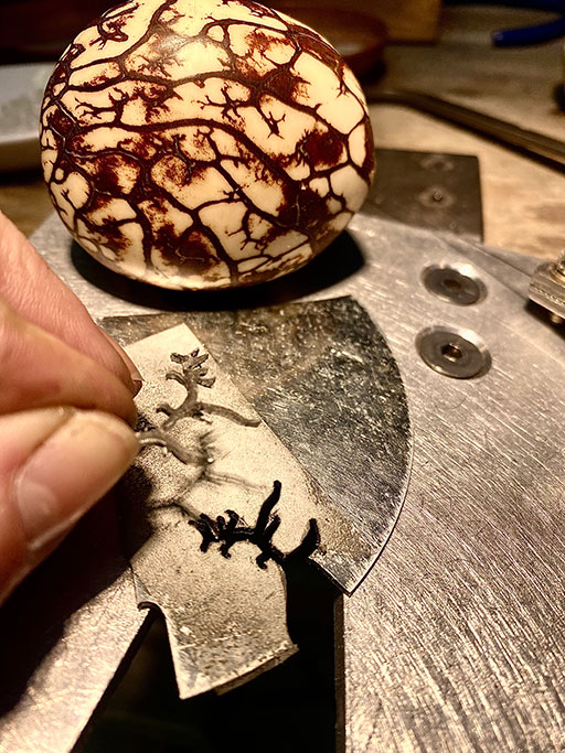 Reproduction des empreintes de la tagua sur de l'argent | Kokobelli